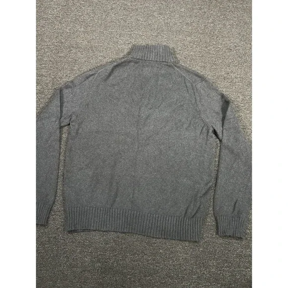 Polo Ralph Lauren 1/4 Zip Sweater Men Large Gray Chunky Knit Pony Preppy Estate - Picture 3 of 7
